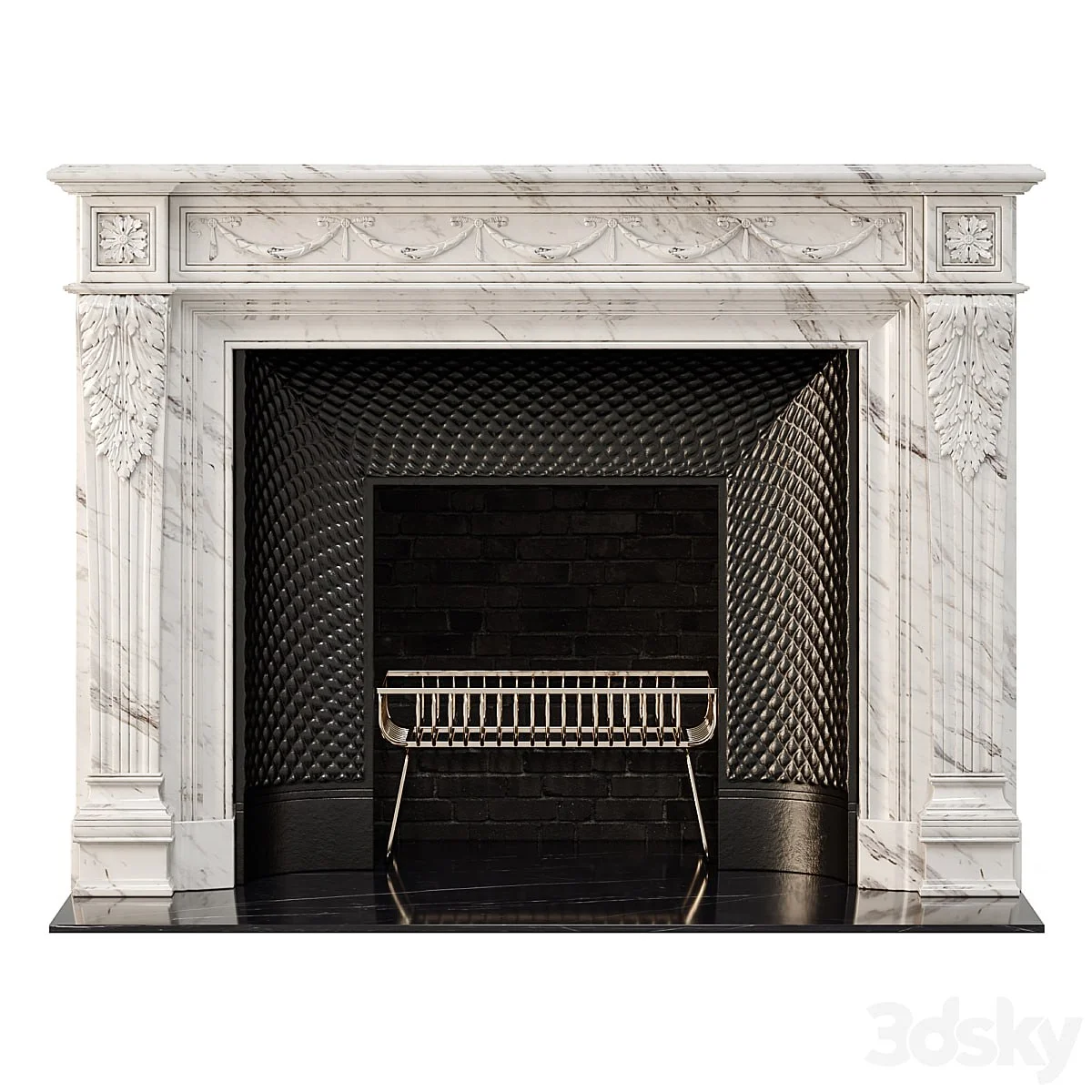 Marble french fireplace mantel